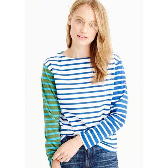 J. Crew x Saint James Color Block Striped Long Sleeve Size Small - Picture 1 of 8